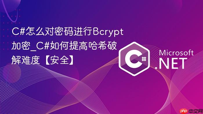 c#怎么对密码进行bcrypt加密_c#如何提高哈希破解难度【安全】