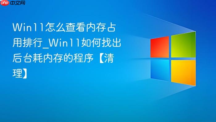 win11怎么查看内存占用排行_win11如何找出后台耗内存的程序【清理】