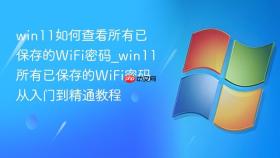 win11如何查看所有已保存的wifi密码_win11所有已保存的wifi密码从入门到精通教程