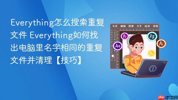 everything怎么搜索重复文件 everything如何找出电脑里名字相同的重复文件并清理【技巧】