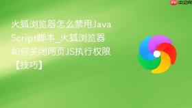 火狐浏览器怎么禁用javascript脚本_火狐浏览器如何关闭网页js执行权限【技巧】