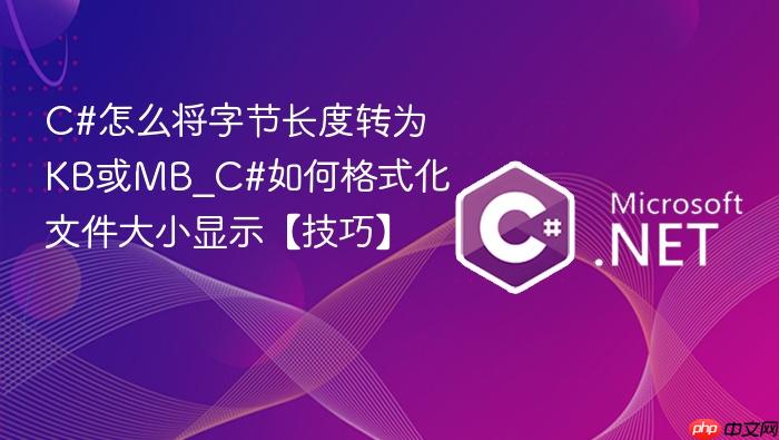 c#怎么将字节长度转为kb或mb_c#如何格式化文件大小显示【技巧】