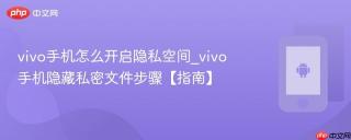 vivo手机怎么开启隐私空间_vivo手机隐藏私密文件步骤【指南】