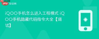 iqoo手机怎么进入工程模式 iqoo手机隐藏代码指令大全【调试】
