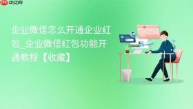 企业微信怎么开通企业红包_企业微信红包功能开通教程【收藏】