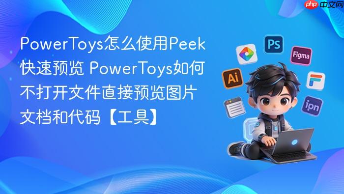 powertoys怎么使用peek快速预览 powertoys如何不打开文件直接预览图片文档和代码【工具】