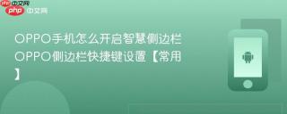 OPPO手机怎么开启智慧侧边栏 OPPO侧边栏快捷键设置【常用】
