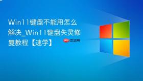 win11键盘不能用怎么解决_win11键盘失灵修复教程【速学】