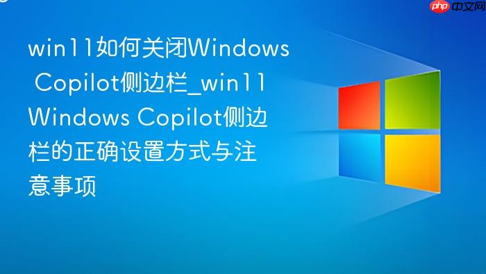 win11如何关闭windows copilot侧边栏_win11windows copilot侧边栏的正确设置方式与注意事项