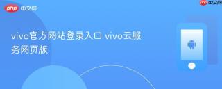 vivo官方网站登录入口 vivo云服务网页版