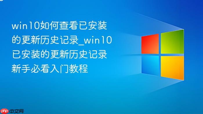 win10如何查看已安装的更新历史记录_win10已安装的更新历史记录新手必看入门教程