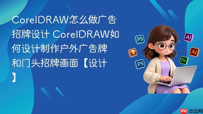 coreldraw怎么做广告招牌设计 coreldraw如何设计制作户外广告牌和门头招牌画面【设计】