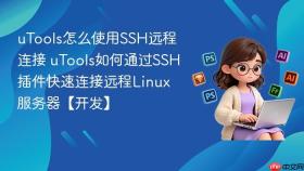 uTools怎么使用SSH远程连接 uTools如何通过SSH插件快速连接远程Linux服务器【开发】