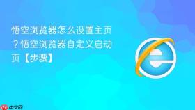 悟空浏览器怎么设置主页?悟空浏览器自定义启动页【步骤】