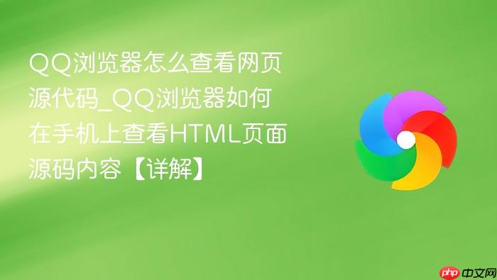 qq浏览器怎么查看网页源代码_qq浏览器如何在手机上查看html页面源码内容【详解】