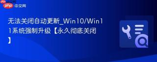 无法关闭自动更新_win10/win11系统强制升级【永久彻底关闭】