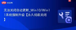 无法关闭自动更新_Win10/Win11系统强制升级【永久彻底关闭】