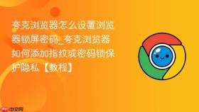 夸克浏览器怎么设置浏览器锁屏密码_夸克浏览器如何添加指纹或密码锁保护隐私【教程】