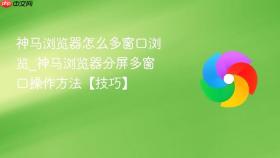 神马浏览器怎么多窗口浏览_神马浏览器分屏多窗口操作方法【技巧】