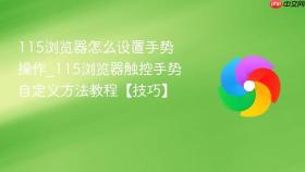 115浏览器怎么设置手势操作_115浏览器触控手势自定义方法教程【技巧】