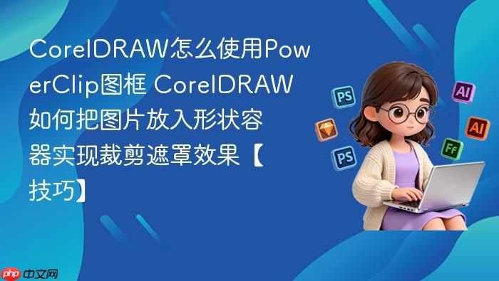 coreldraw怎么使用powerclip图框 coreldraw如何把图片放入形状容器实现裁剪遮罩效果【技巧】