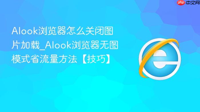 alook浏览器怎么关闭图片加载_alook浏览器无图模式省流量方法【技巧】