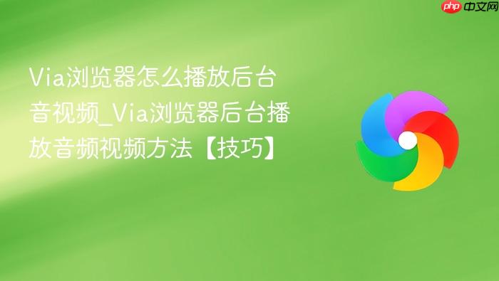 via浏览器怎么播放后台音视频_via浏览器后台播放音频视频方法【技巧】