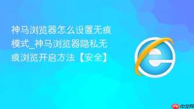神马浏览器怎么设置无痕模式_神马浏览器隐私无痕浏览开启方法【安全】