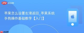 苹果怎么设置左滑返回_苹果系统手势操作基础教学【入门】