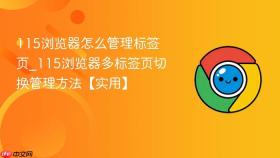 115浏览器怎么管理标签页_115浏览器多标签页切换管理方法【实用】