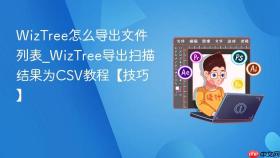 WizTree怎么导出文件列表_WizTree导出扫描结果为CSV教程【技巧】