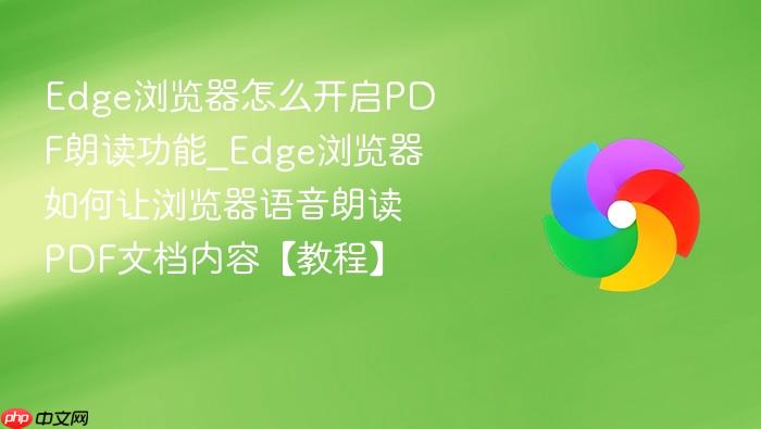 edge浏览器怎么开启pdf朗读功能_edge浏览器如何让浏览器语音朗读pdf文档内容【教程】