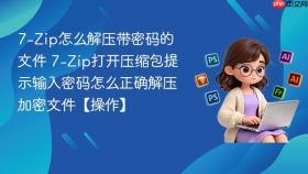 7-Zip怎么解压带密码的文件 7-Zip打开压缩包提示输入密码怎么正确解压加密文件【操作】