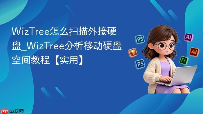 wiztree怎么扫描外接硬盘_wiztree分析移动硬盘空间教程【实用】