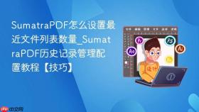SumatraPDF怎么设置最近文件列表数量_SumatraPDF历史记录管理配置教程【技巧】