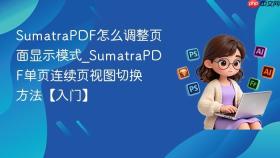 sumatrapdf怎么调整页面显示模式_sumatrapdf单页连续页视图切换方法【入门】