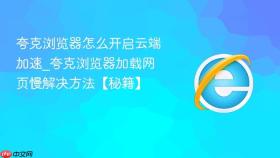 夸克浏览器怎么开启云端加速_夸克浏览器加载网页慢解决方法【秘籍】