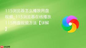 115浏览器怎么播放网盘视频_115浏览器在线播放115网盘视频方法【详解】