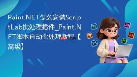 Paint.NET怎么安装ScriptLab批处理插件_Paint.NET脚本自动化处理教程【高级】