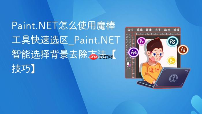 paint.net怎么使用魔棒工具快速选区_paint.net智能选择背景去除方法【技巧】