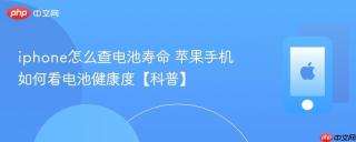 iphone怎么查电池寿命 苹果手机如何看电池健康度【科普】