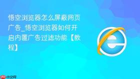 悟空浏览器怎么屏蔽网页广告_悟空浏览器如何开启内置广告过滤功能【教程】