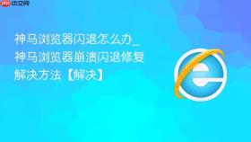 神马浏览器闪退怎么办_神马浏览器崩溃闪退修复解决方法【解决】