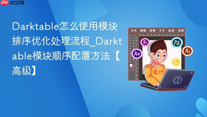 darktable怎么使用模块排序优化处理流程_darktable模块顺序配置方法【高级】