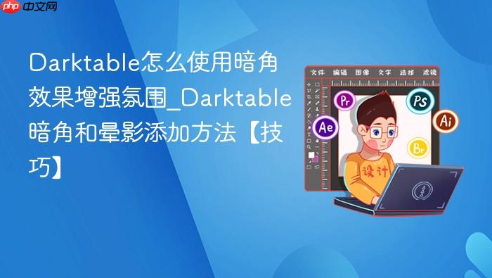 darktable怎么使用暗角效果增强氛围_darktable暗角和晕影添加方法【技巧】