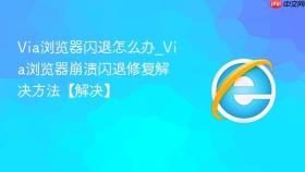 via浏览器闪退怎么办_via浏览器崩溃闪退修复解决方法【解决】