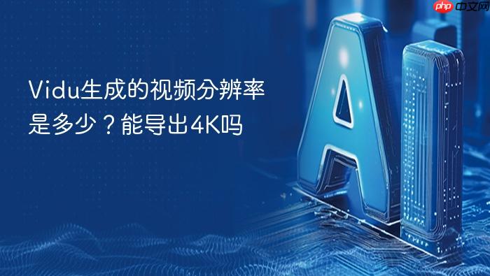 vidu生成的视频分辨率是多少？能导出4k吗