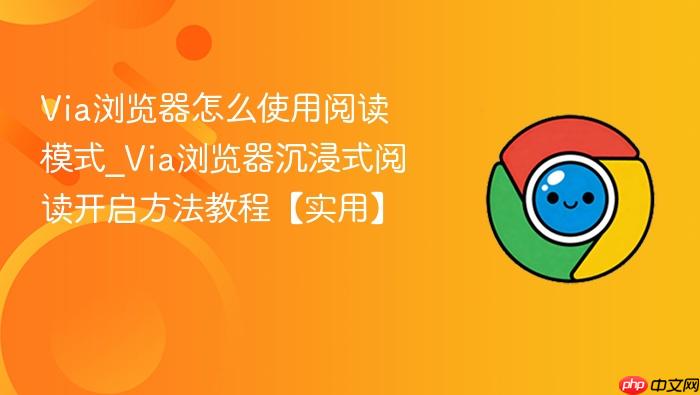 via浏览器怎么使用阅读模式_via浏览器沉浸式阅读开启方法教程【实用】