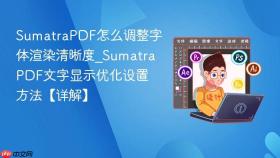 SumatraPDF怎么调整字体渲染清晰度_SumatraPDF文字显示优化设置方法【详解】