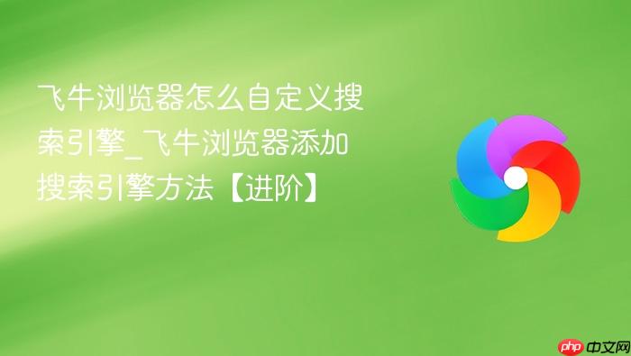 飞牛浏览器怎么自定义搜索引擎_飞牛浏览器添加搜索引擎方法【进阶】
